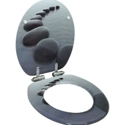 vidaXL Toiletbril met soft-close deksel stenen MDF