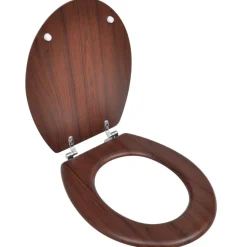 vidaXL Toiletbril simpel ontwerp MDF bruin