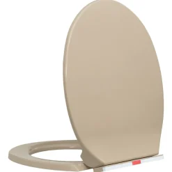 vidaXL Toiletbril soft-close en quick-release ovaal beige