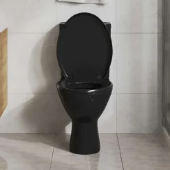 vidaXL Toiletbril soft-close met quick-release ontwerp zwart