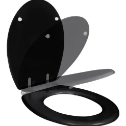 vidaXL Toiletbril soft-close simpel ontwerp MDF zwart