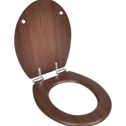 vidaXL Toiletbril soft-close simpel ontwerp MDF bruin