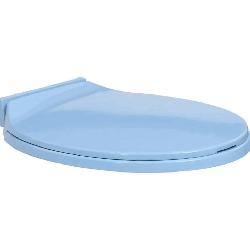vidaXL Toiletbril soft-close ovaal blauw
