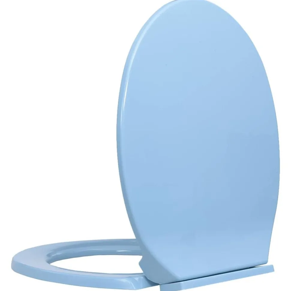 vidaXL Toiletbril soft-close ovaal blauw