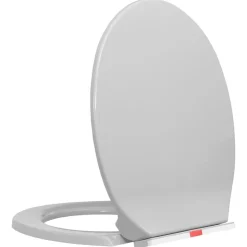 vidaXL Toiletbril soft-close en quick-release ovaal lichtgrijs