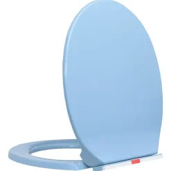 vidaXL Toiletbril soft-close en quick-release ovaal blauw