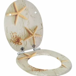 vidaXL Toiletbrillen 2 st met soft-close deksels MDF zeesterontwerp