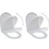 vidaXL Toiletbrillen met soft-close deksels 2 st kunststof wit