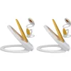 vidaXL Toiletbrillen met soft-close deksels 2 st kunststof wit en geel