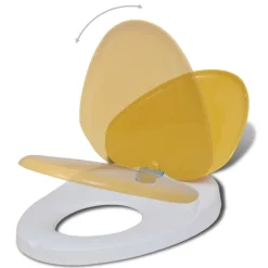 vidaXL Toiletbrillen met soft-close deksels 2 st kunststof wit en geel