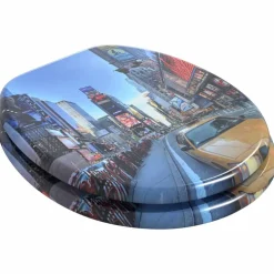 vidaXL Toiletbrillen met deksels 2 st New York MDF