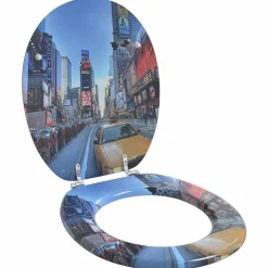 vidaXL Toiletbrillen met deksels 2 st New York MDF