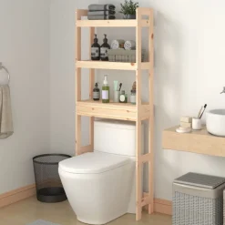 vidaXL Toiletrek 63x26x171 cm massief grenenhout