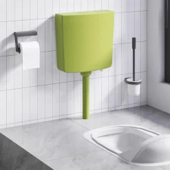vidaXL Toiletstortbak met watertoevoer onderin 3/6 L olijfgroen
