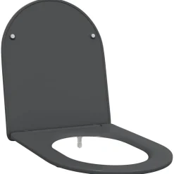 vidaXL Toiletzitting Antraciet 47 x 36 x 3,4 cm Duroplast