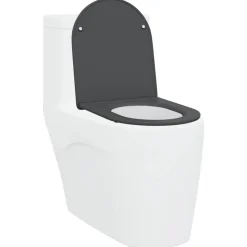 vidaXL Toiletzitting Antraciet 47 x 36 x 3,4 cm Duroplast