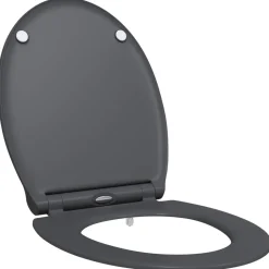 vidaXL Toiletzitting Antraciet 47 x 37,5 x 3,8 cm Duroplast