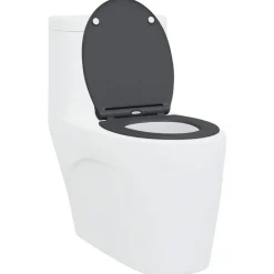 vidaXL Toiletzitting Antraciet 47 x 37,5 x 3,8 cm Duroplast