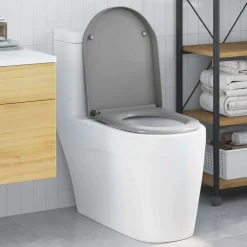 vidaXL Toiletzitting Grijs 49 x 36 x 4 cm Duroplast