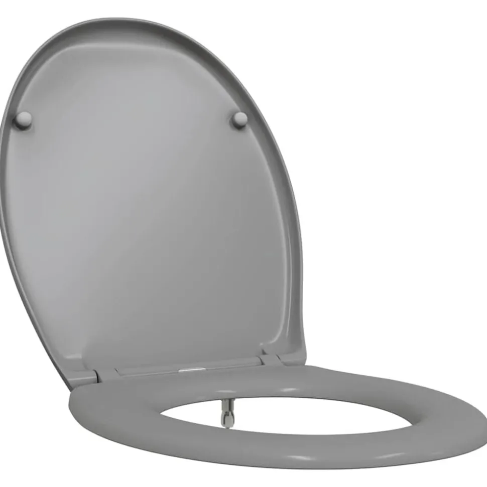 vidaXL Toiletzitting Grijs 47 x 37 x 4 cm Duroplast