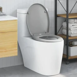vidaXL Toiletzitting Grijs 47 x 37 x 4 cm Duroplast