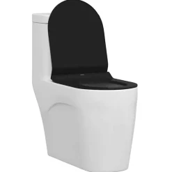 vidaXL Toiletzitting Verstelbaar Zwart 50 x 36,5 x 5 cm Polypropyleen