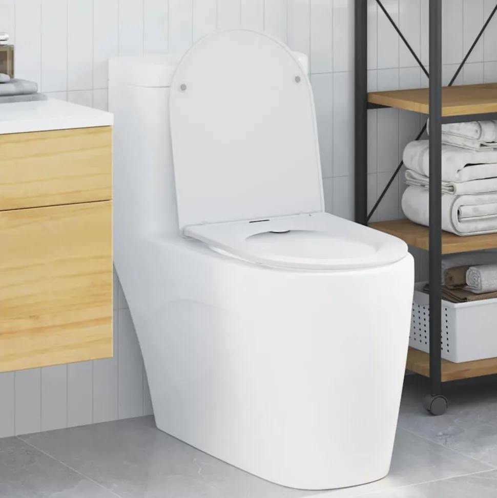 vidaXL Toiletzitting Wit 47 x 36 x 3,4 cm Duroplast