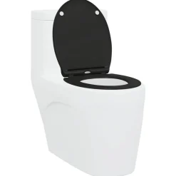 vidaXL Toiletzitting Zwart 47 x 37,5 x 3,8 cm Duroplast