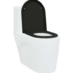 vidaXL Toiletzitting Zwart 49 x 36 x 4 cm Duroplast