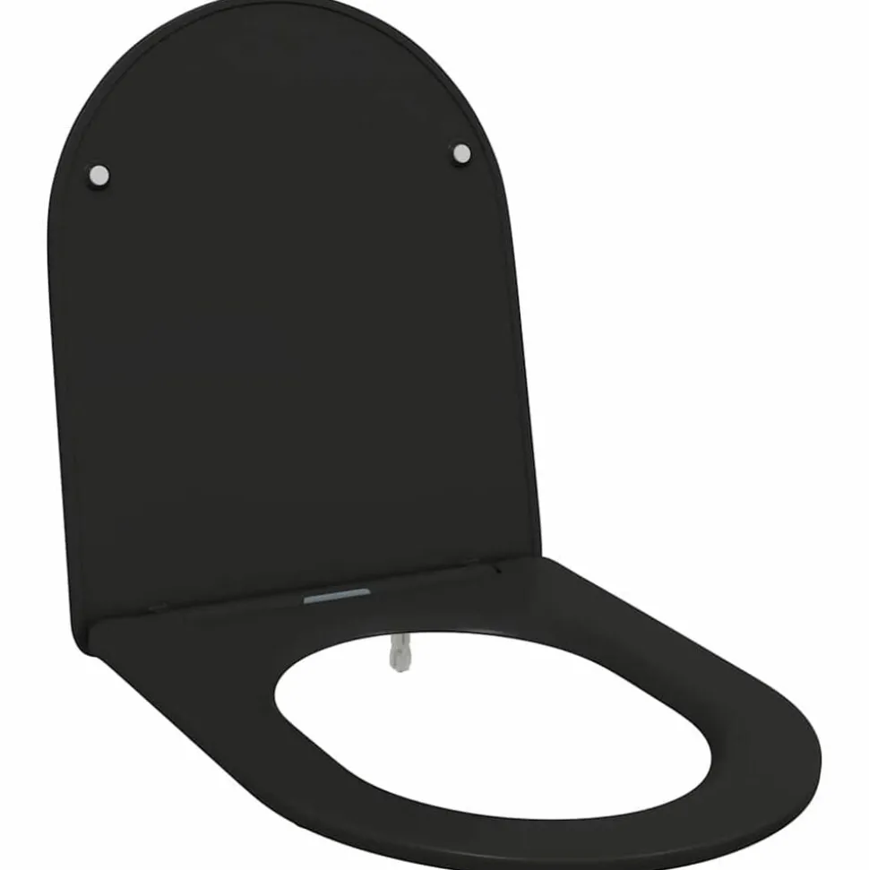 vidaXL Toiletzitting Zwart 47 x 36 x 3,4 cm Duroplast