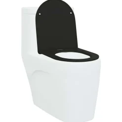 vidaXL Toiletzitting Zwart 47 x 36 x 3,4 cm Duroplast
