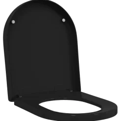 vidaXL Toiletzitting Zwart 48 x 36,5 x 4,5 cm Polypropyleen