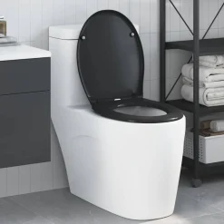 vidaXL Toiletzitting Zwart 47 x 37 x 4 cm Duroplast