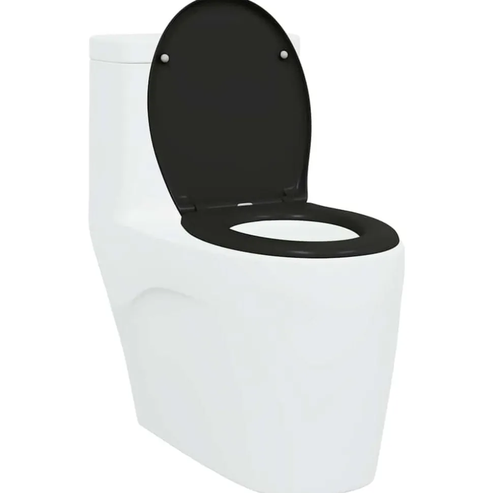 vidaXL Toiletzitting Zwart 47 x 37 x 4 cm Duroplast