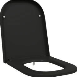 vidaXL Toiletzitting Zwart 47,5 x 35 x 3,6 cm Duroplast