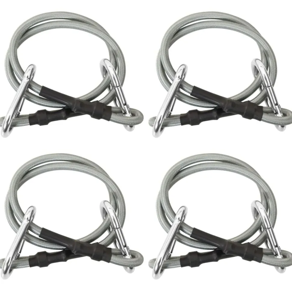 vidaXL Touwen met karabijnhaak 4 st rubber
