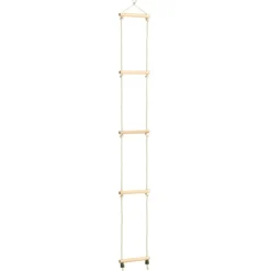 vidaXL Touwladder 30x168 cm massief hout en PE