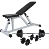 vidaXL Trainingsbank met halterset 60,5 kg
