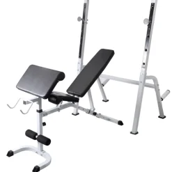 vidaXL Trainingsbank met gewichtenrek en halterset 60,5 kg