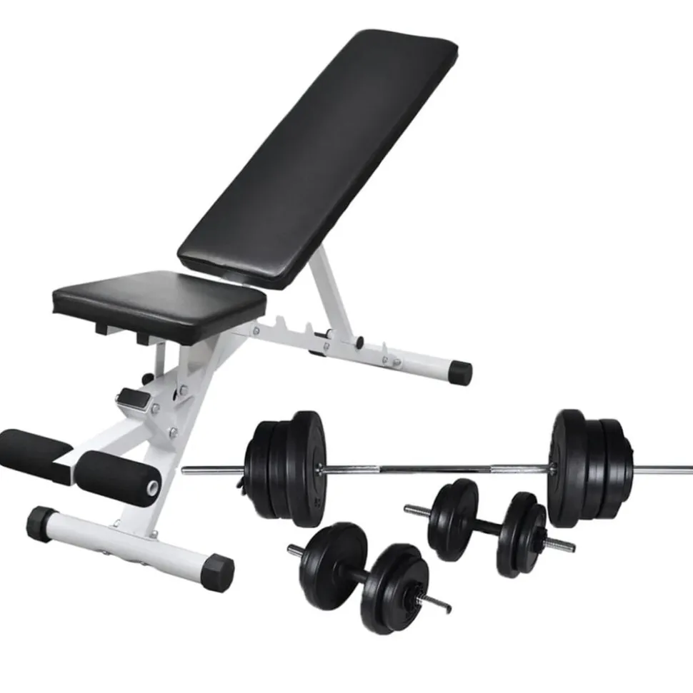 vidaXL Trainingsbank met halterset 60,5 kg