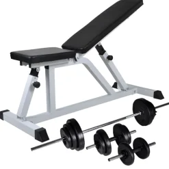 vidaXL Trainingsbank met halterset 30,5 kg