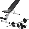 vidaXL Trainingsbank met halterset 30,5 kg