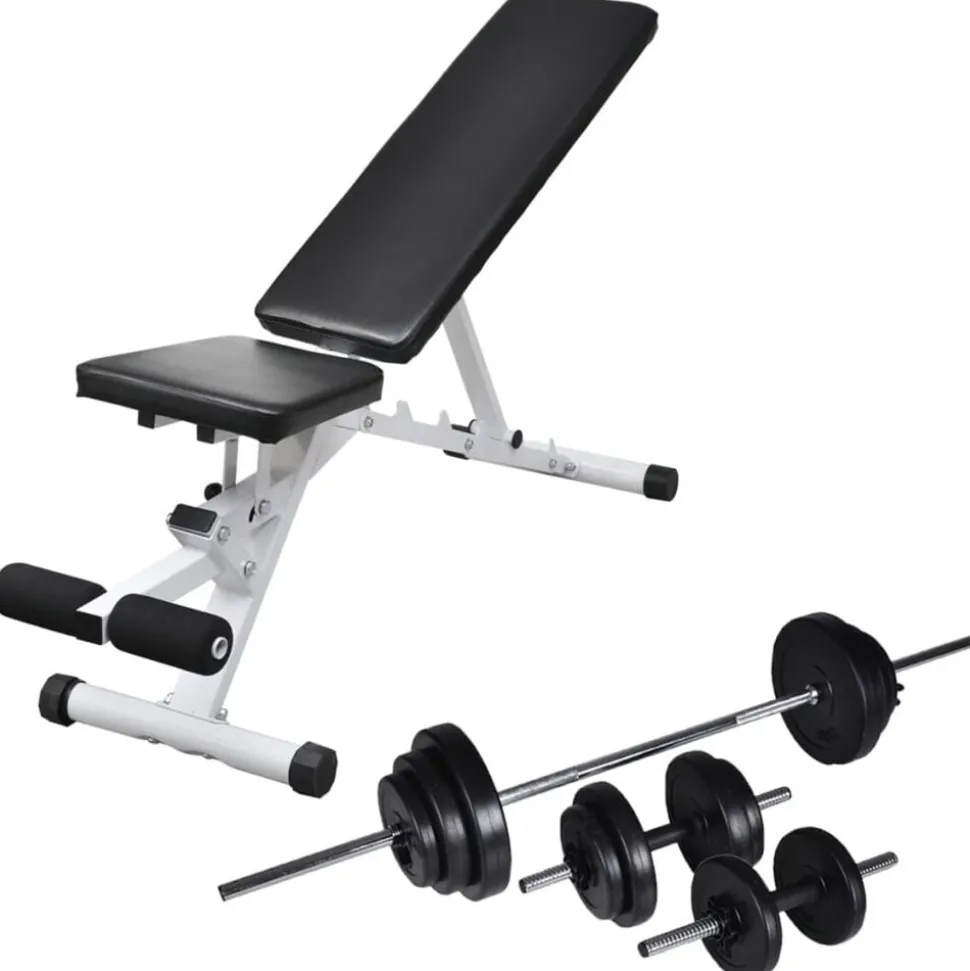 vidaXL Trainingsbank met halterset 30,5 kg