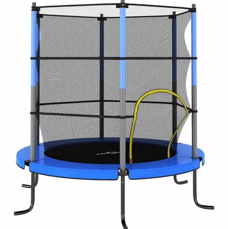 vidaXL Trampoline met veiligheidsnet rond 140x160 cm blauw