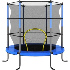 vidaXL Trampoline met veiligheidsnet rond 140x160 cm blauw