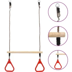 vidaXL Trapezestang met ringen