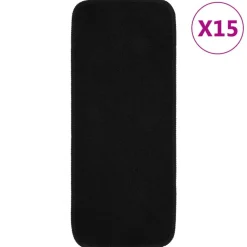 vidaXL Trapmatten 15 st anti-slip rechthoekig 60x25 cm zwart