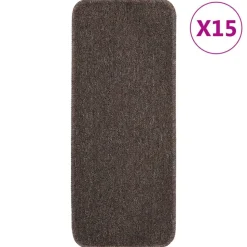 vidaXL Trapmatten 15 st anti-slip rechthoekig 60x25 cm bruin