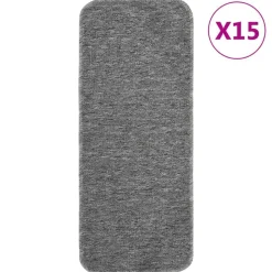 vidaXL Trapmatten 15 st anti-slip rechthoekig 60x25 cm grijs