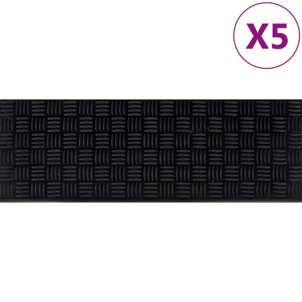 vidaXL Trapmatten 5 st 25x75 cm rubber